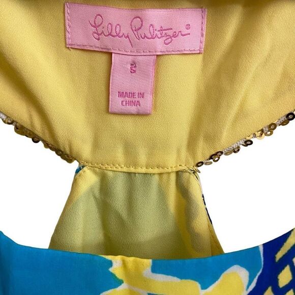 Lilly Pulitzer Calissi Turquoise Sound The Horn High Low Dress - Picture 4 of 6